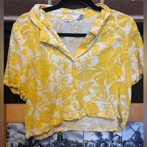 Beachy button up crop Tshirt